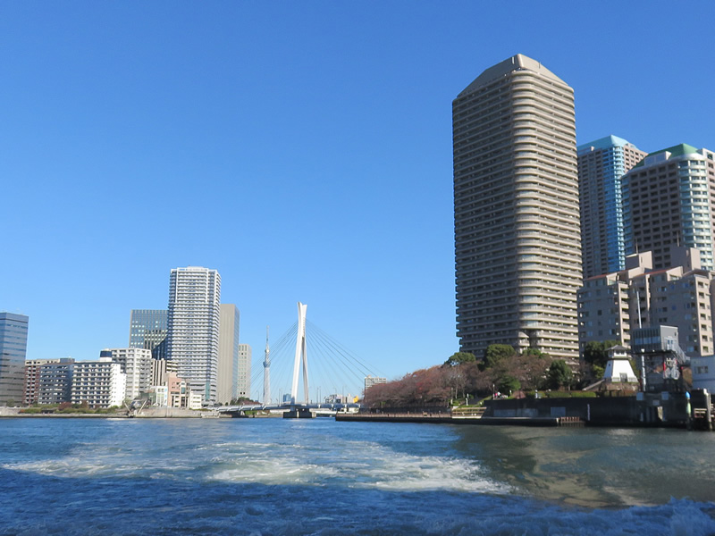 1.東京スカイツリーを背に出港