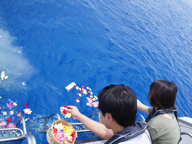 5.穏やかなケラマブルーの海へ散骨